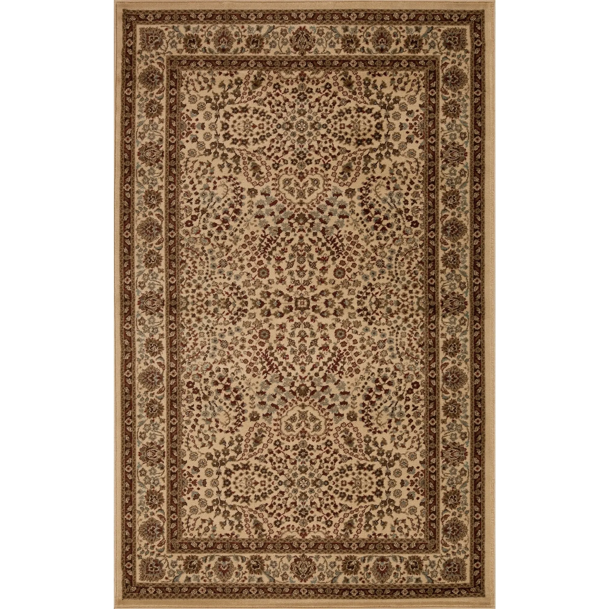 Superior Traditional Oriental Floral Power-Loomed Indoor Area Rug