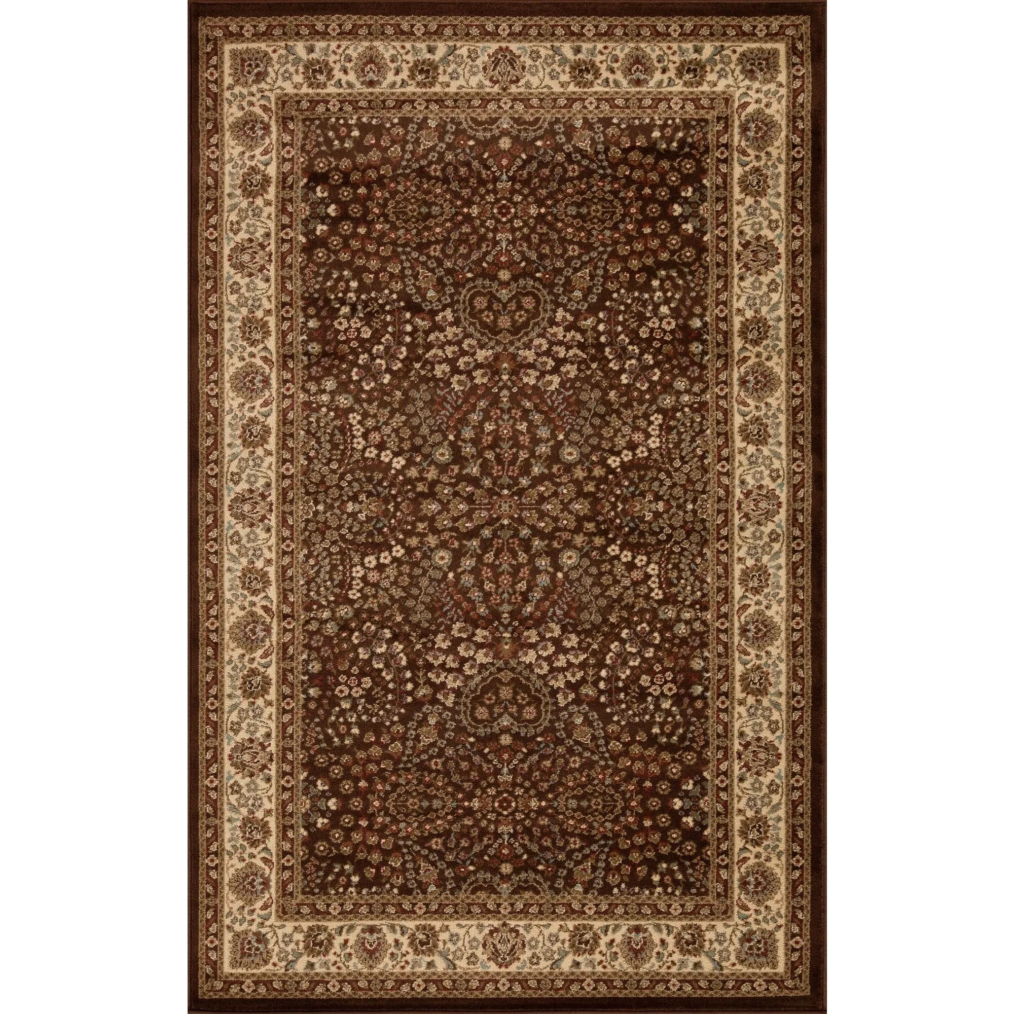 Superior Traditional Oriental Floral Power-Loomed Indoor Area Rug