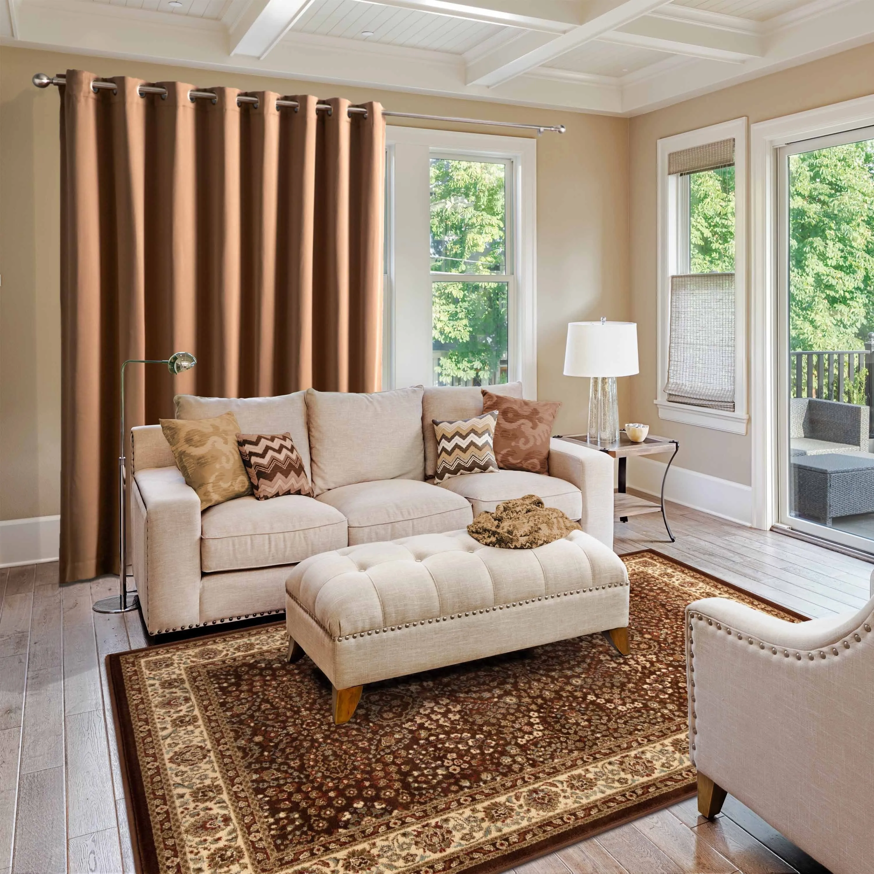 Superior Traditional Oriental Floral Power-Loomed Indoor Area Rug