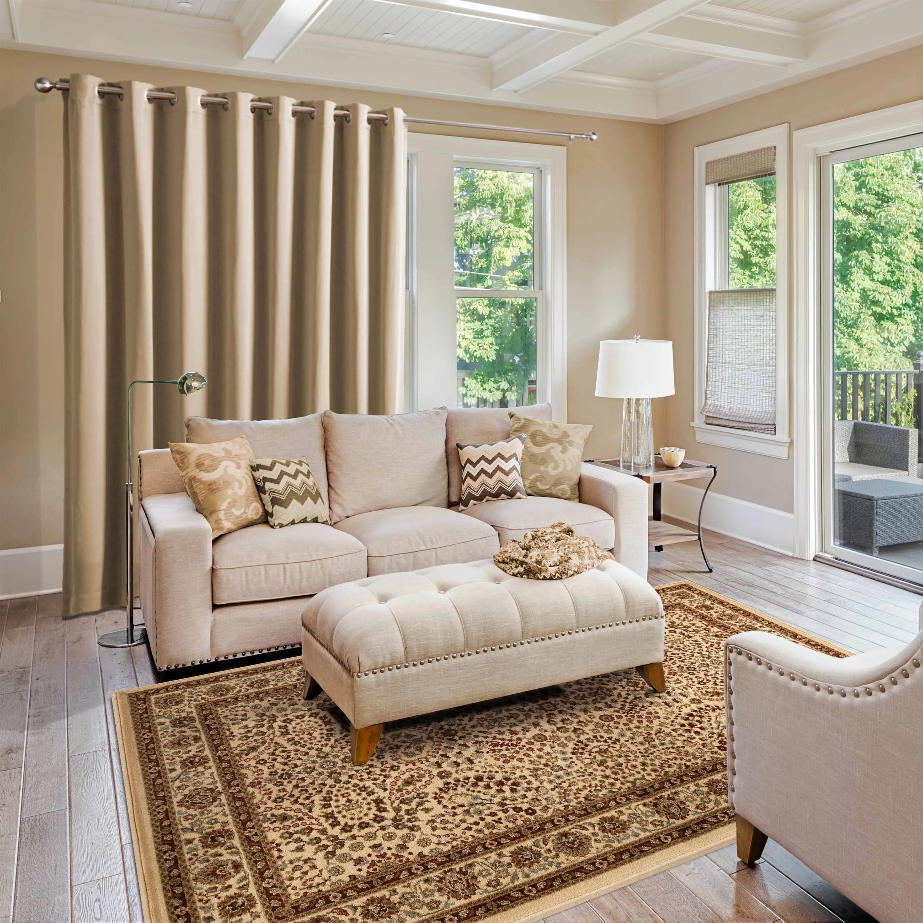 Superior Traditional Oriental Floral Power-Loomed Indoor Area Rug