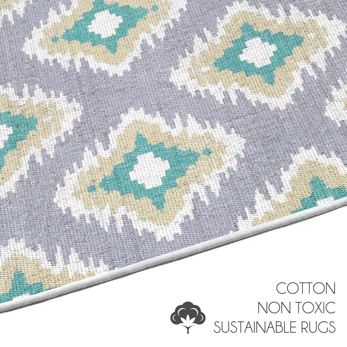 Sussexhome Heavy Duty Ultra Thin Non Slip Washable Cotton Indoor Rug - 2' x 3'