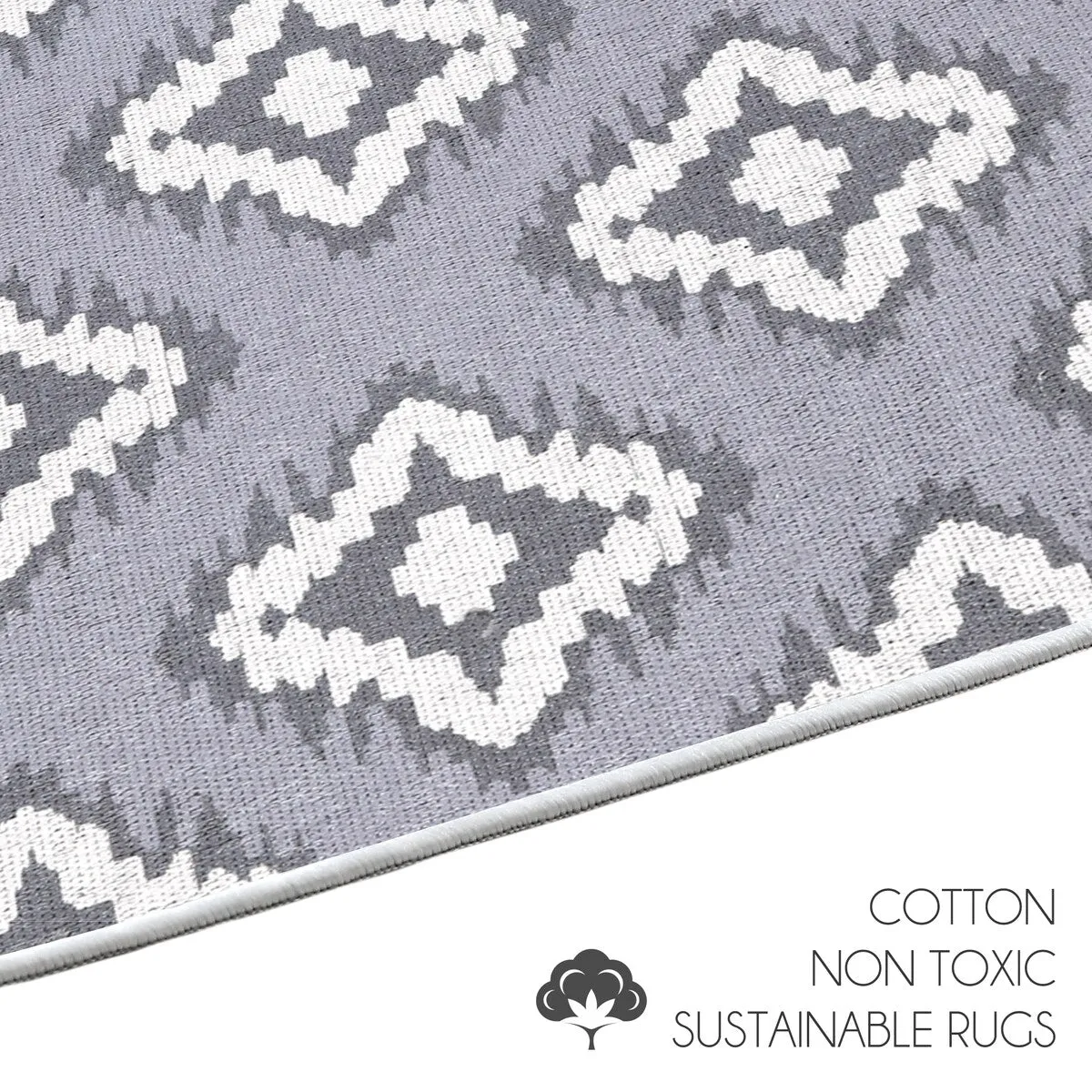 Sussexhome Heavy Duty Ultra Thin Non Slip Washable Cotton Indoor Rug - 2' x 3'