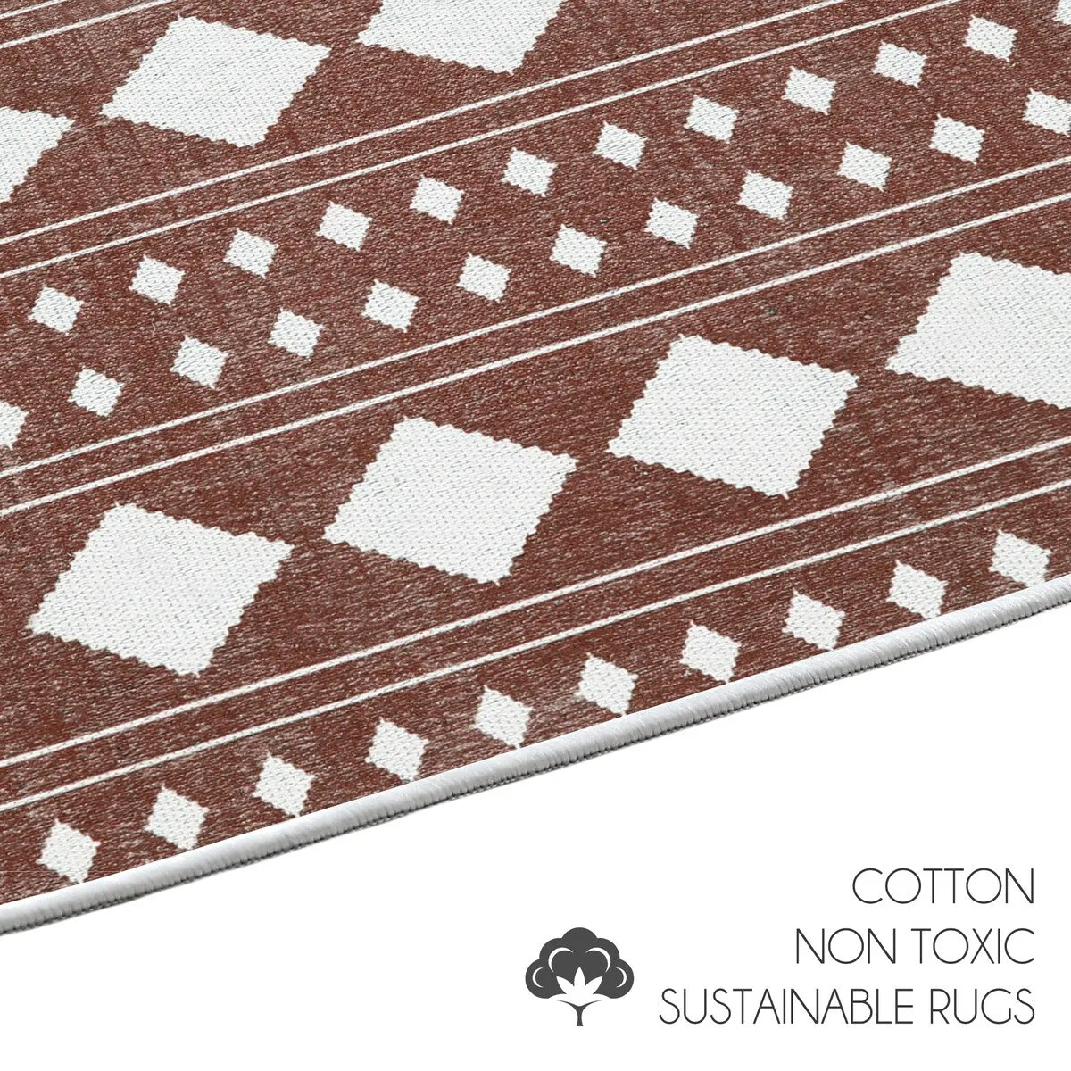 Sussexhome Heavy Duty Ultra Thin Non Slip Washable Cotton Indoor Rug - 2' x 3'