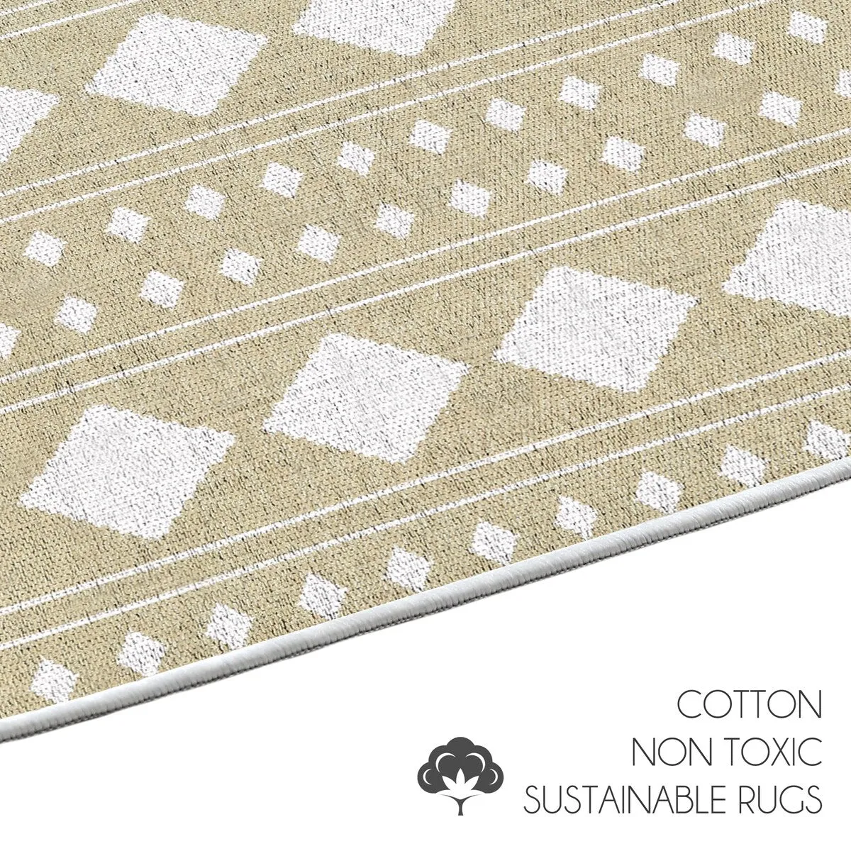 Sussexhome Heavy Duty Ultra Thin Non Slip Washable Cotton Indoor Rug - 2' x 3'