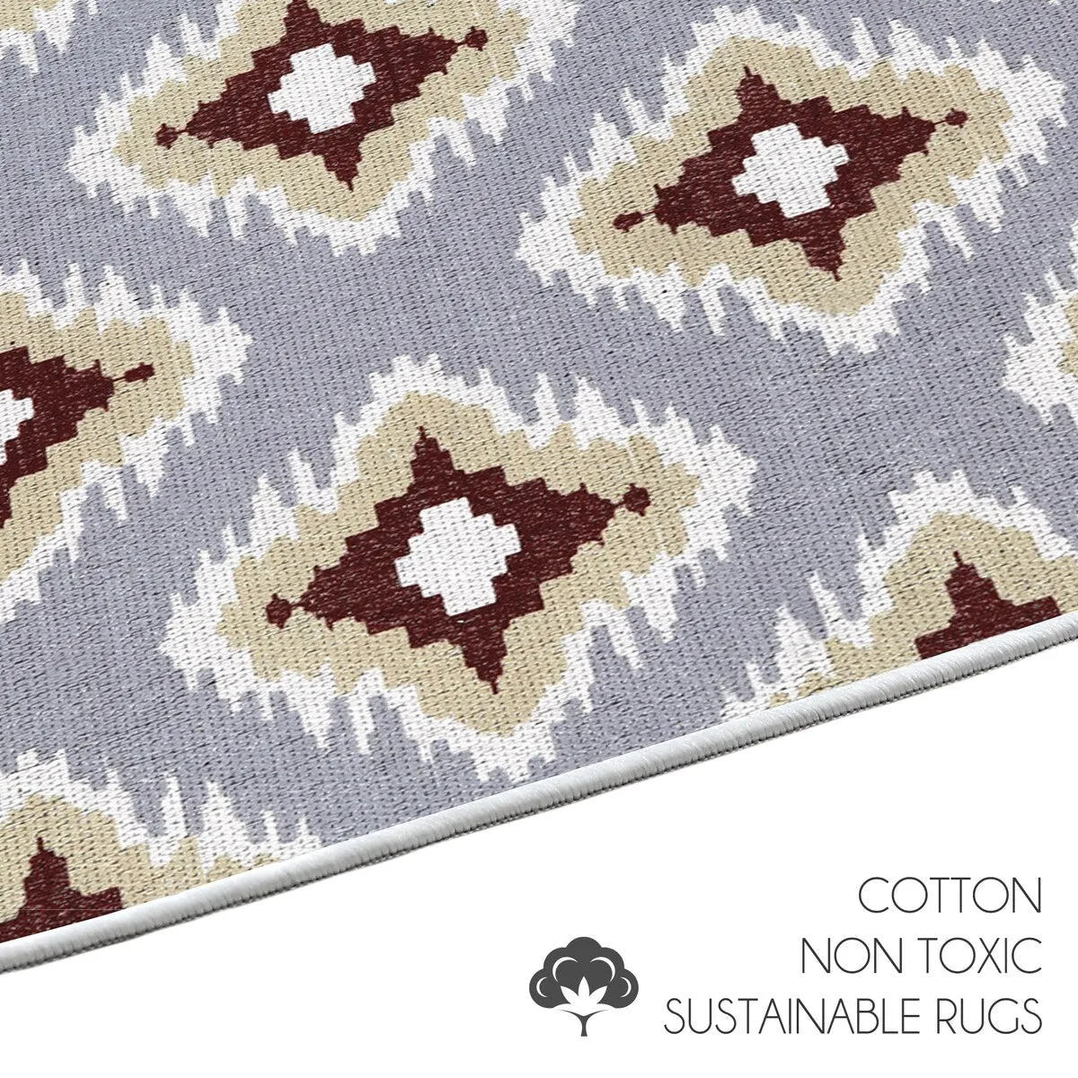 Sussexhome Heavy Duty Ultra Thin Non Slip Washable Cotton Indoor Rug - 2' x 3'