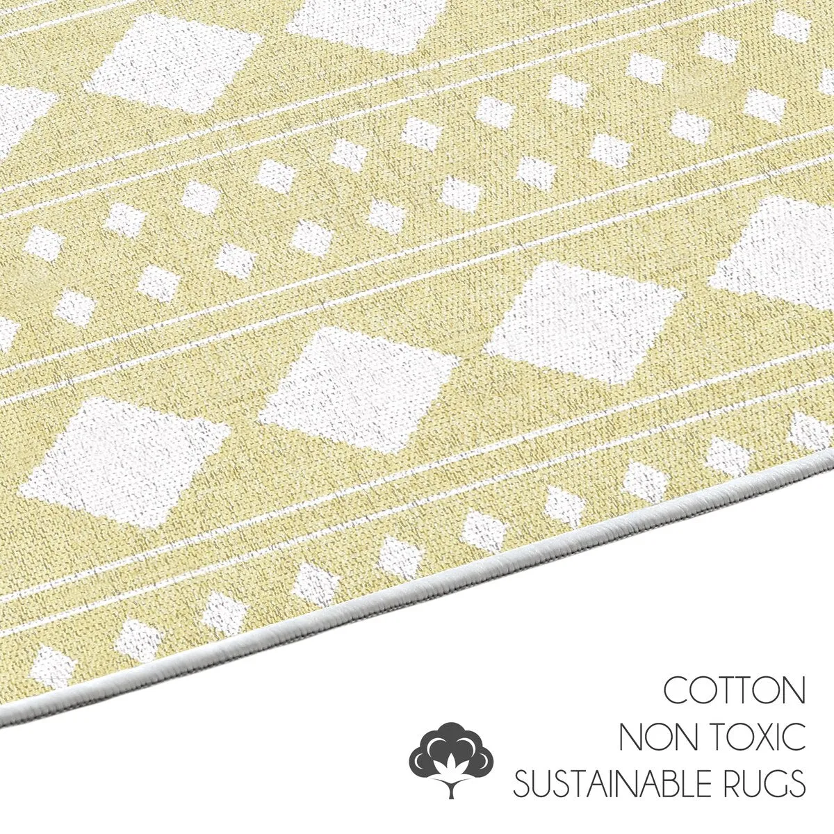 Sussexhome Heavy Duty Ultra Thin Non Slip Washable Cotton Indoor Rug - 2' x 3'