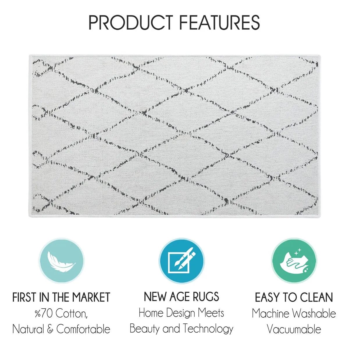 SussexHome Non-Skid Ultra-Thin Area Rugs for Laundry Room. Entryway. Bathroom and Kitchen - Washable Multipurpose Floor Mat