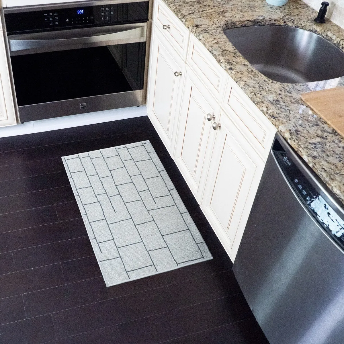 SussexHome Non-Skid Ultra-Thin Area Rugs for Laundry Room. Entryway. Bathroom and Kitchen - Washable Multipurpose Floor Mat