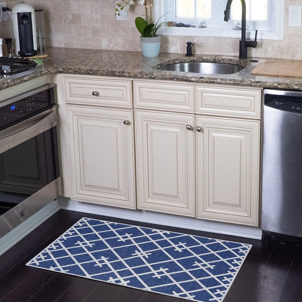 SussexHome Non-Skid Ultra-Thin Area Rugs for Laundry Room. Entryway. Bathroom and Kitchen - Washable Multipurpose Floor Mat
