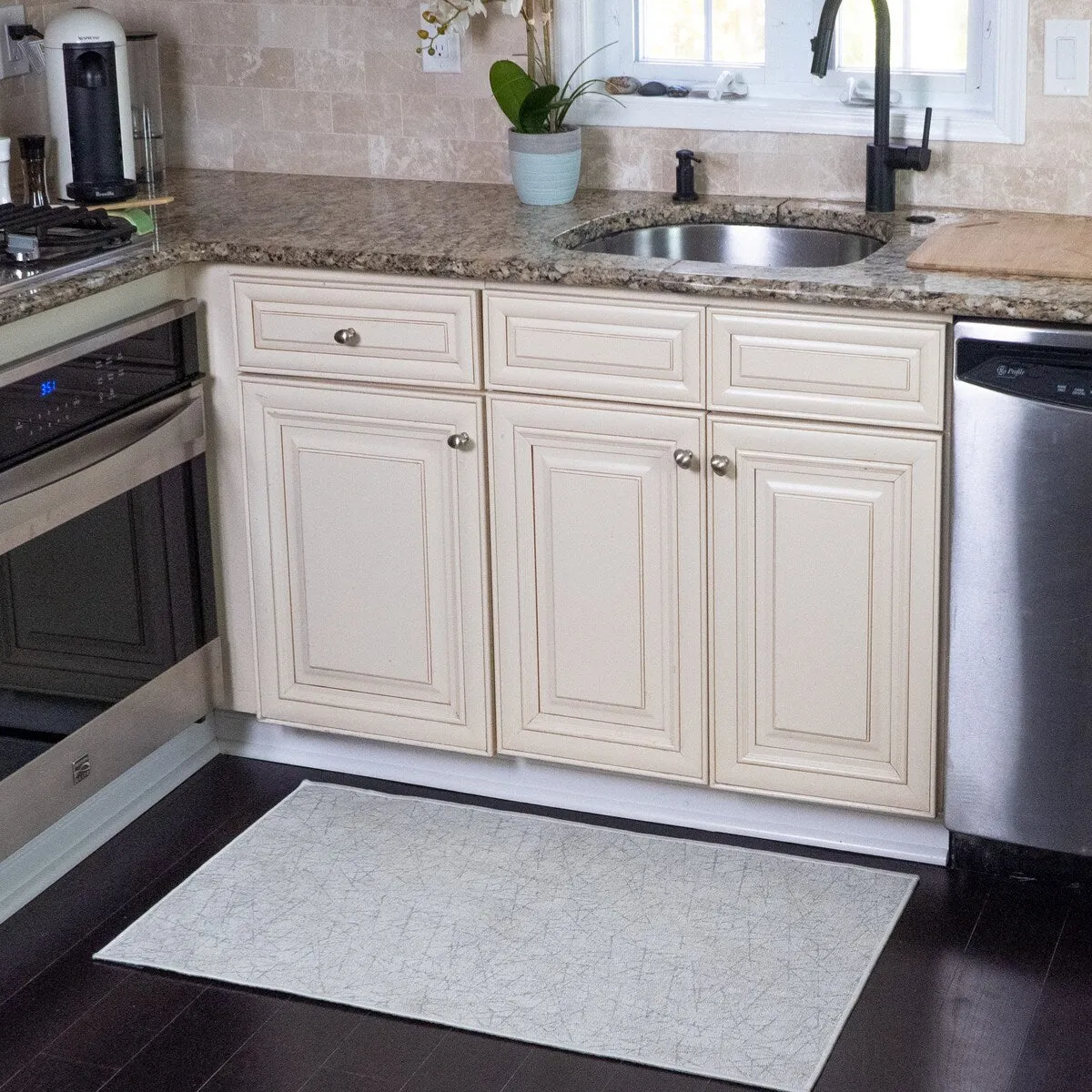 SussexHome Non-Skid Ultra-Thin Area Rugs for Laundry Room. Entryway. Bathroom and Kitchen - Washable Multipurpose Floor Mat