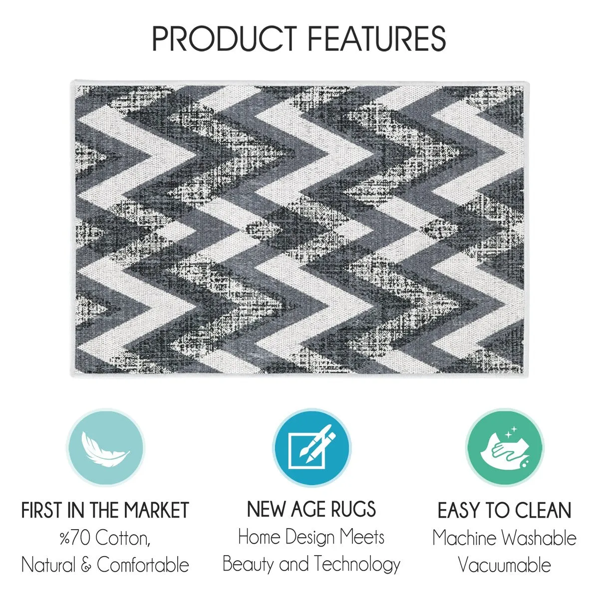 SussexHome Non-Skid Ultra-Thin Area Rugs for Laundry Room. Entryway. Bathroom and Kitchen - Washable Multipurpose Floor Mat