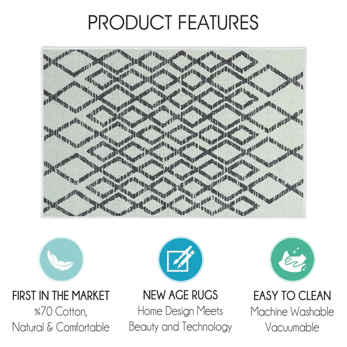 SussexHome Non-Skid Ultra-Thin Area Rugs for Laundry Room. Entryway. Bathroom and Kitchen - Washable Multipurpose Floor Mat
