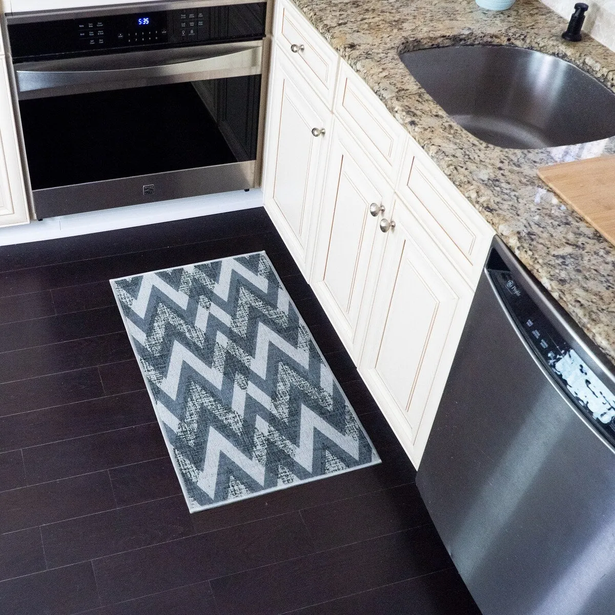 SussexHome Non-Skid Ultra-Thin Area Rugs for Laundry Room. Entryway. Bathroom and Kitchen - Washable Multipurpose Floor Mat