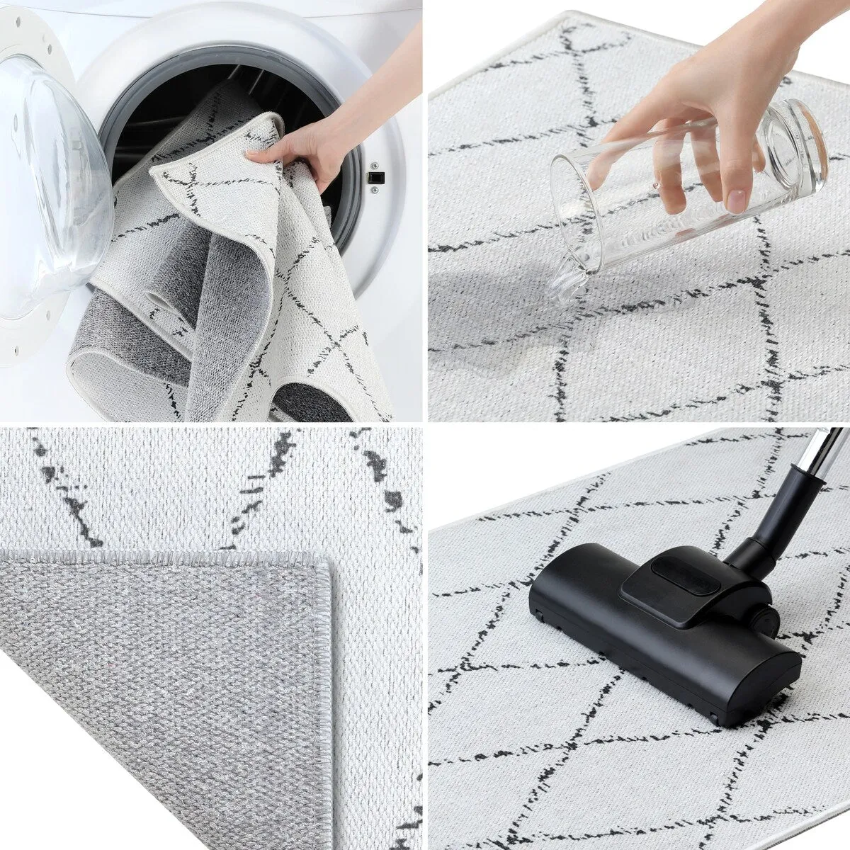 SussexHome Non-Skid Ultra-Thin Area Rugs for Laundry Room. Entryway. Bathroom and Kitchen - Washable Multipurpose Floor Mat