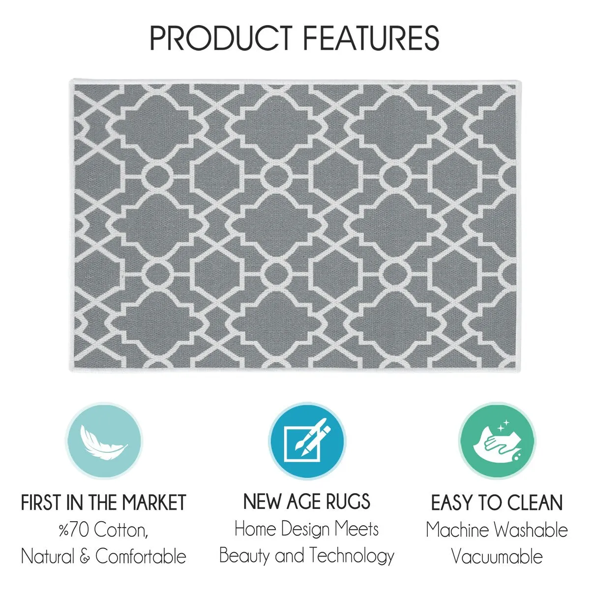 SussexHome Non-Skid Ultra-Thin Area Rugs for Laundry Room. Entryway. Bathroom and Kitchen - Washable Multipurpose Floor Mat