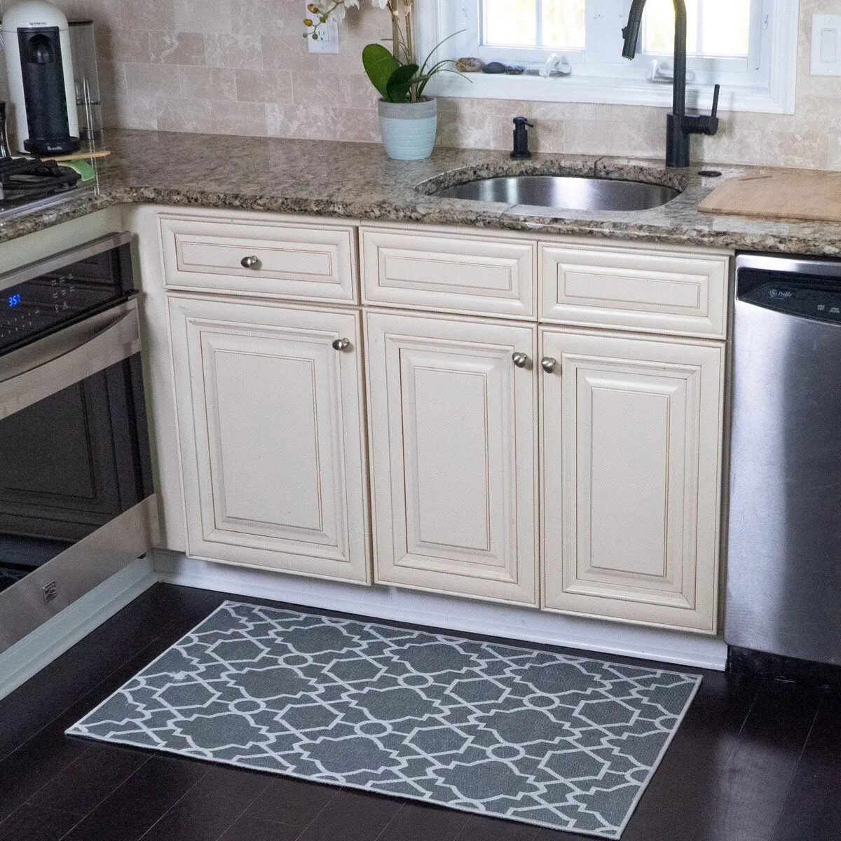 SussexHome Non-Skid Ultra-Thin Area Rugs for Laundry Room. Entryway. Bathroom and Kitchen - Washable Multipurpose Floor Mat