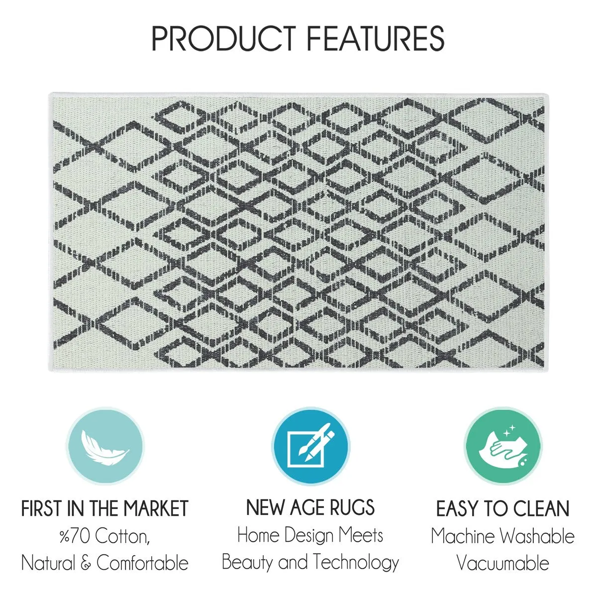 SussexHome Non-Skid Ultra-Thin Area Rugs for Laundry Room. Entryway. Bathroom and Kitchen - Washable Multipurpose Floor Mat