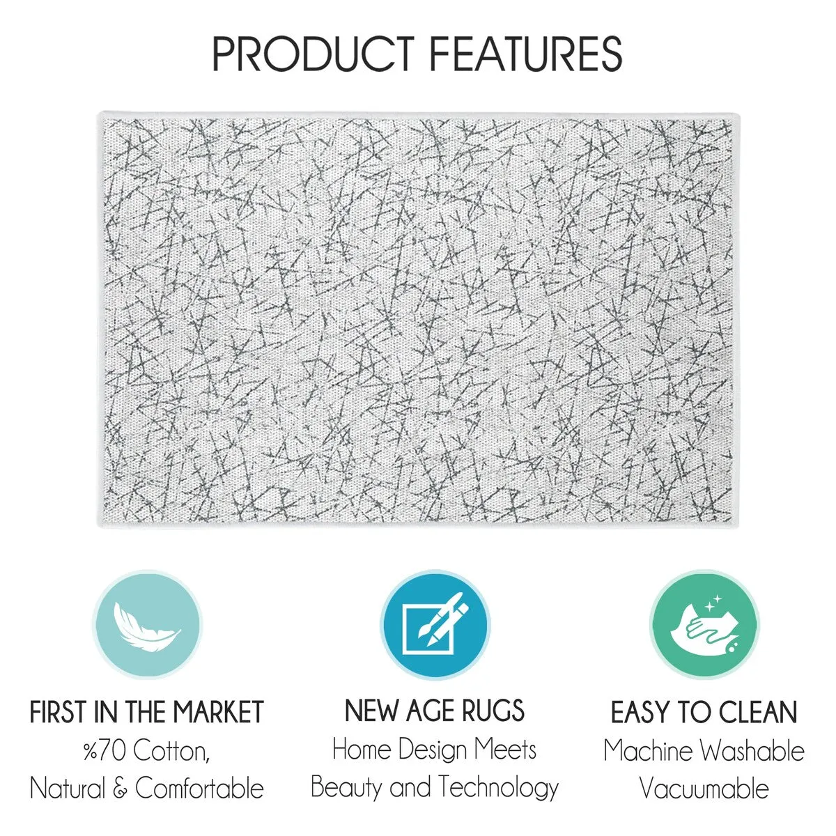 SussexHome Non-Skid Ultra-Thin Area Rugs for Laundry Room. Entryway. Bathroom and Kitchen - Washable Multipurpose Floor Mat