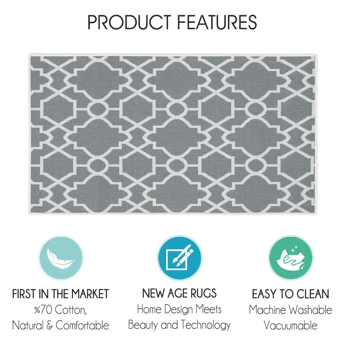 SussexHome Non-Skid Ultra-Thin Area Rugs for Laundry Room. Entryway. Bathroom and Kitchen - Washable Multipurpose Floor Mat