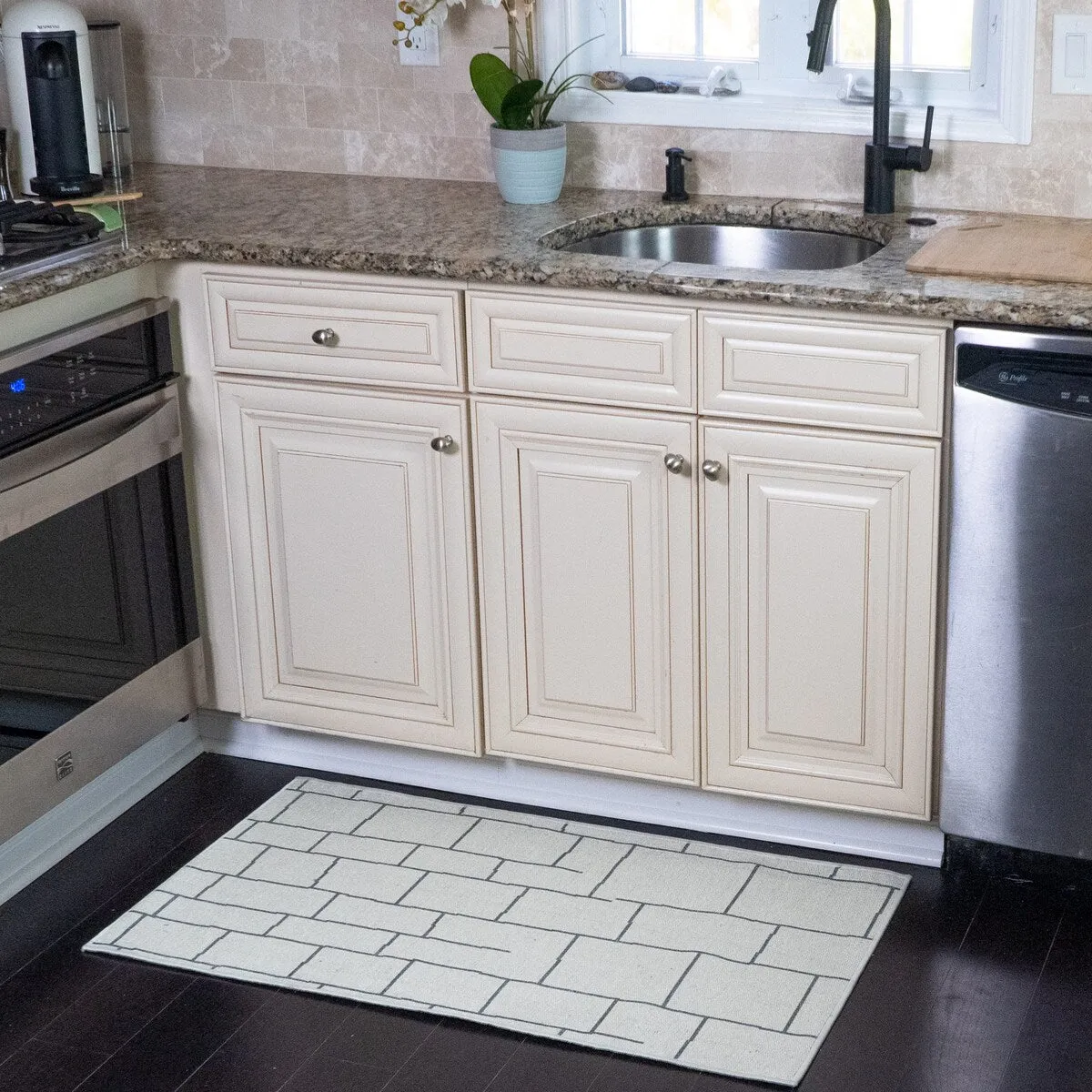 SussexHome Non-Skid Ultra-Thin Area Rugs for Laundry Room. Entryway. Bathroom and Kitchen - Washable Multipurpose Floor Mat