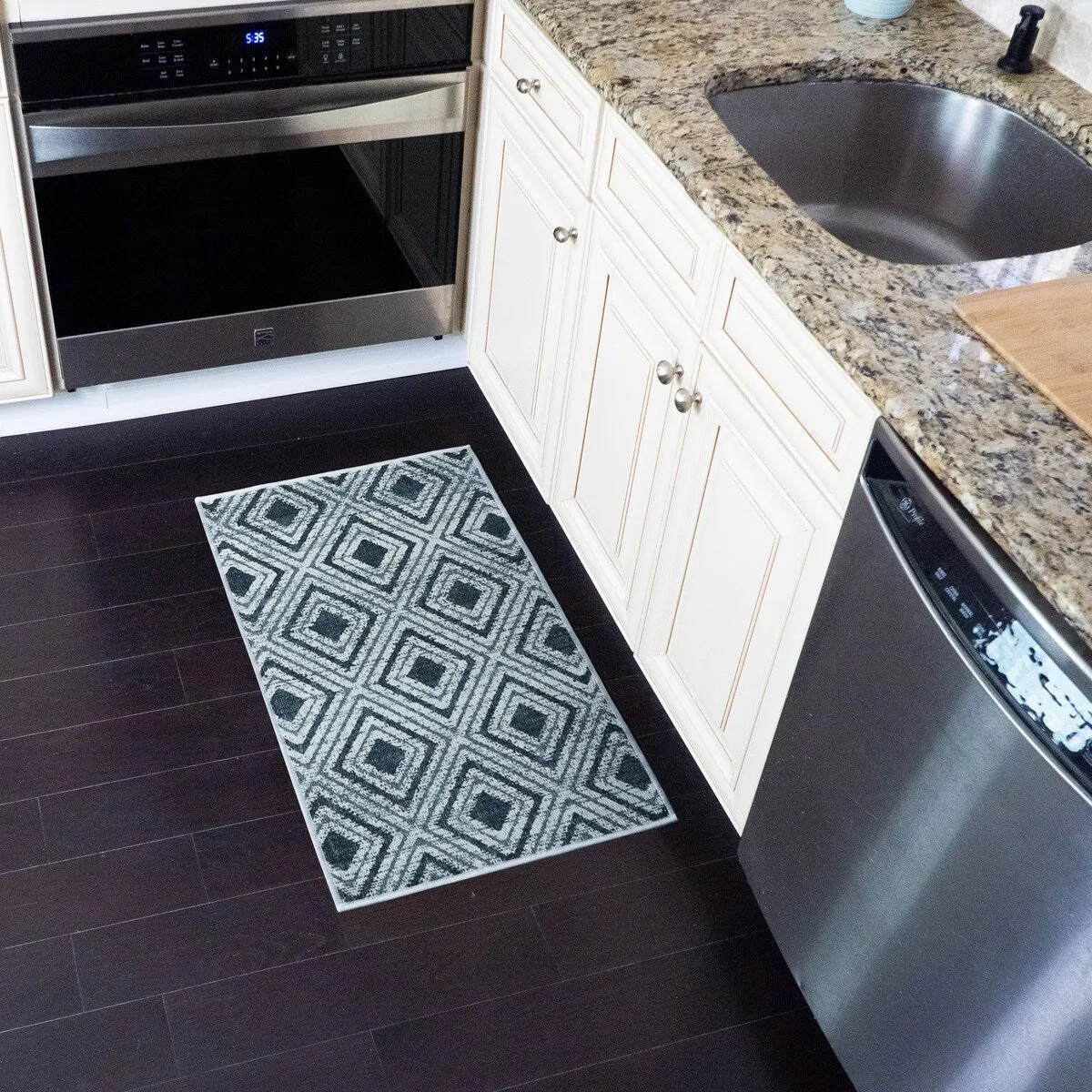 SussexHome Non-Skid Ultra-Thin Area Rugs for Laundry Room. Entryway. Bathroom and Kitchen - Washable Multipurpose Floor Mat