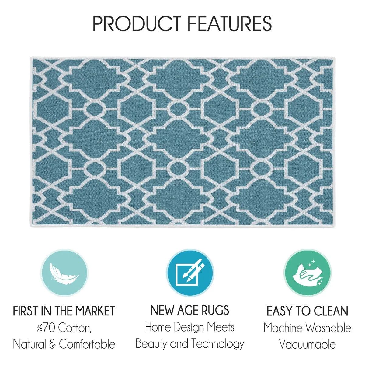 SussexHome Non-Skid Ultra-Thin Area Rugs for Laundry Room. Entryway. Bathroom and Kitchen - Washable Multipurpose Floor Mat