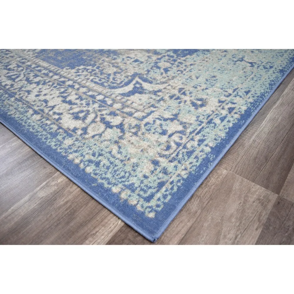 The Curated Nomad Ingleside Cerulean Vintage Transitional Rug