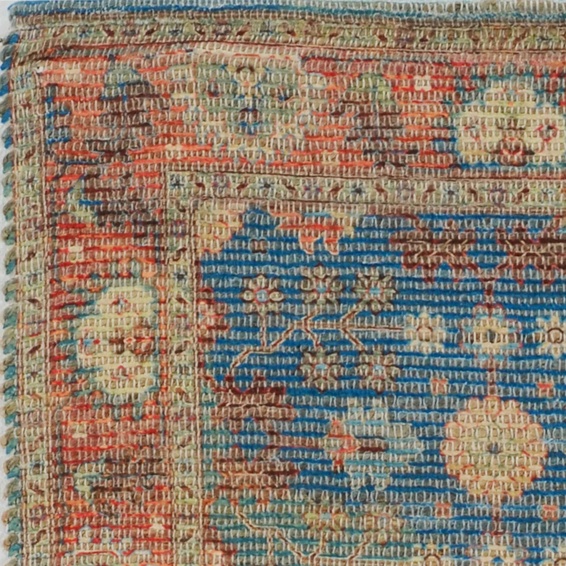 The Curated Nomad Lamartine Hand-woven Jute Blue/ Red Traditions Area Rug