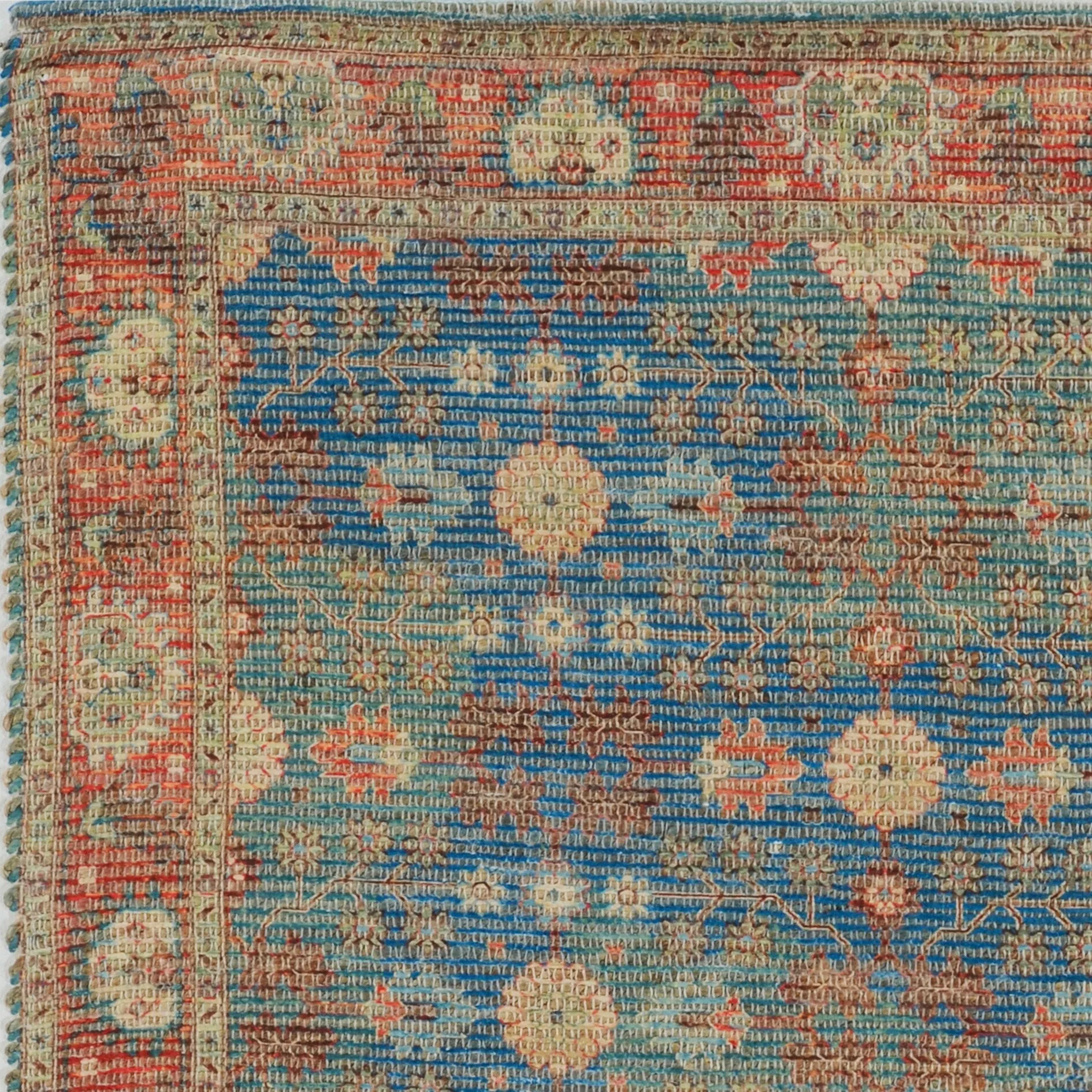 The Curated Nomad Lamartine Hand-woven Jute Blue/ Red Traditions Area Rug