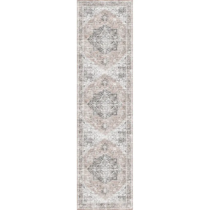 The Rug Collective Distressed Vintage Cezanne Blush Machine Washable Area Rug