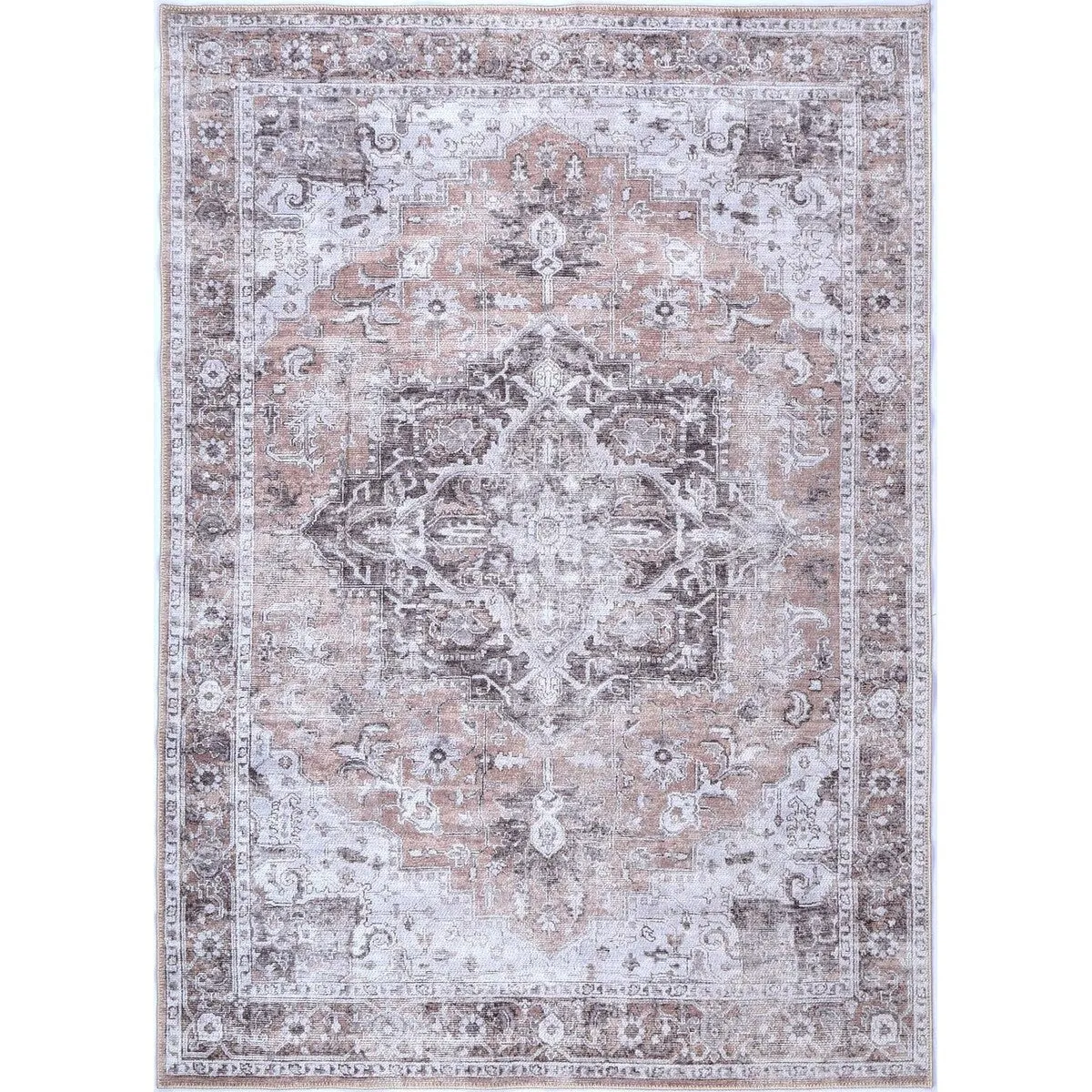 The Rug Collective Distressed Vintage Cezanne Blush Machine Washable Area Rug