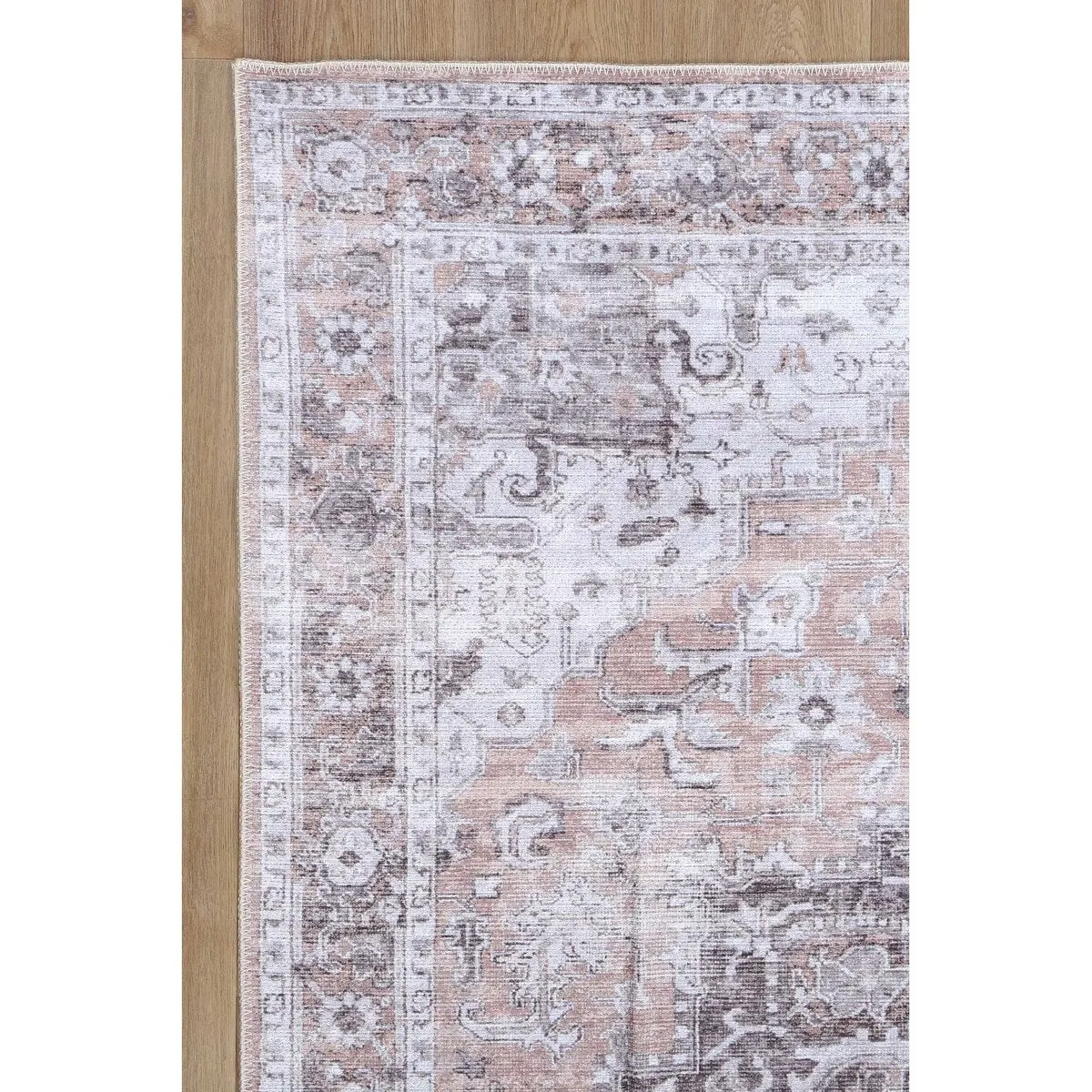 The Rug Collective Distressed Vintage Cezanne Blush Machine Washable Area Rug