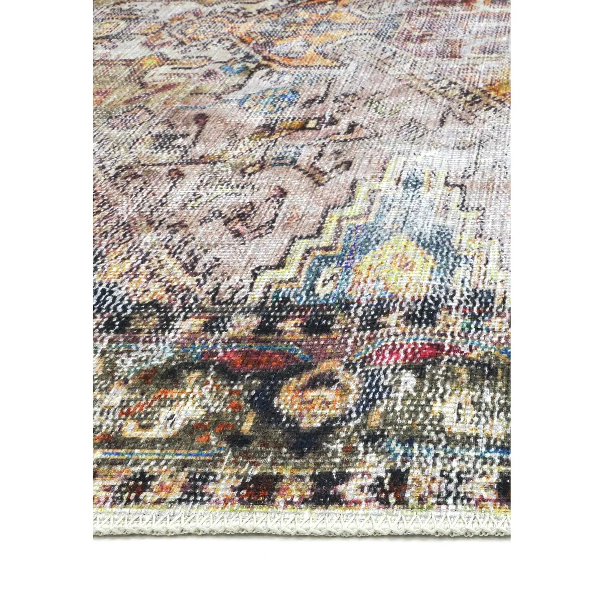 The Rug Collective Distressed Vintage Derya Multi Machine Washable Area Rug