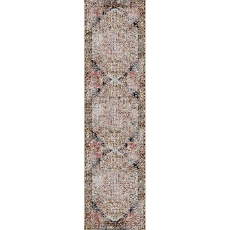 The Rug Collective Distressed Vintage Derya Multi Machine Washable Area Rug