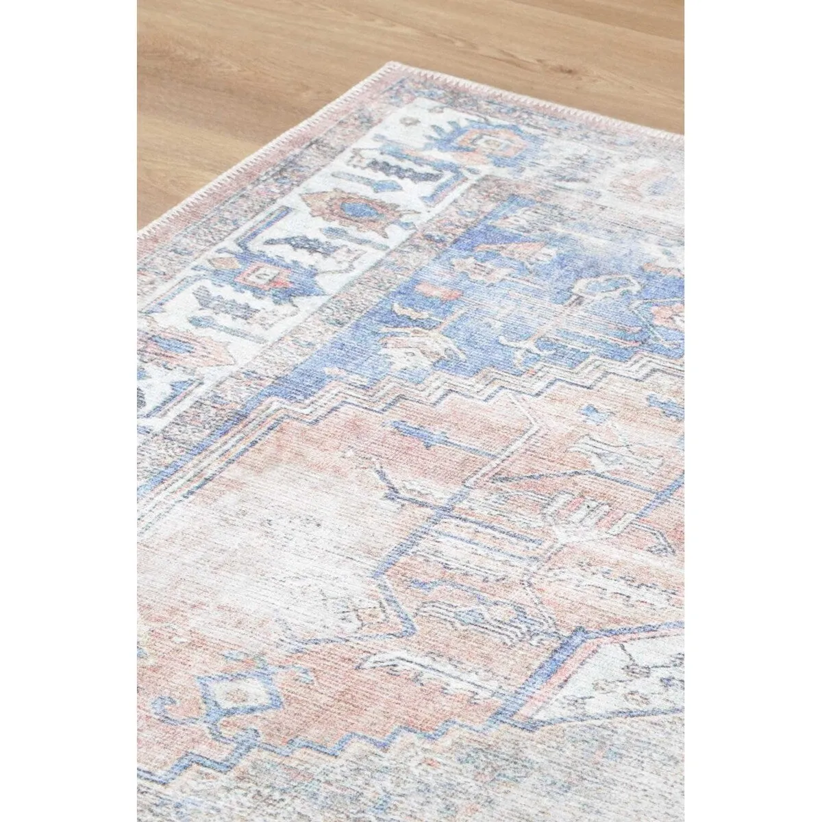 The Rug Collective Distressed Vintage Pissarro Terracotta Sky Machine Washable Area Rug