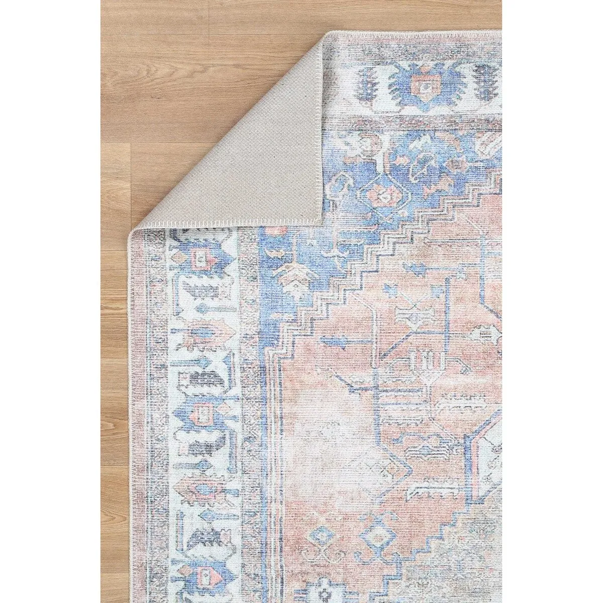 The Rug Collective Distressed Vintage Pissarro Terracotta Sky Machine Washable Area Rug