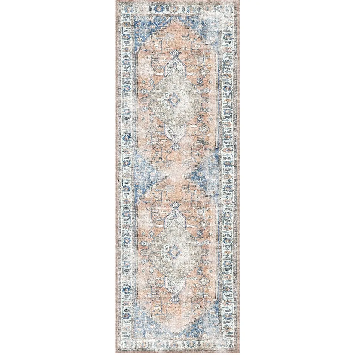 The Rug Collective Distressed Vintage Pissarro Terracotta Sky Machine Washable Area Rug