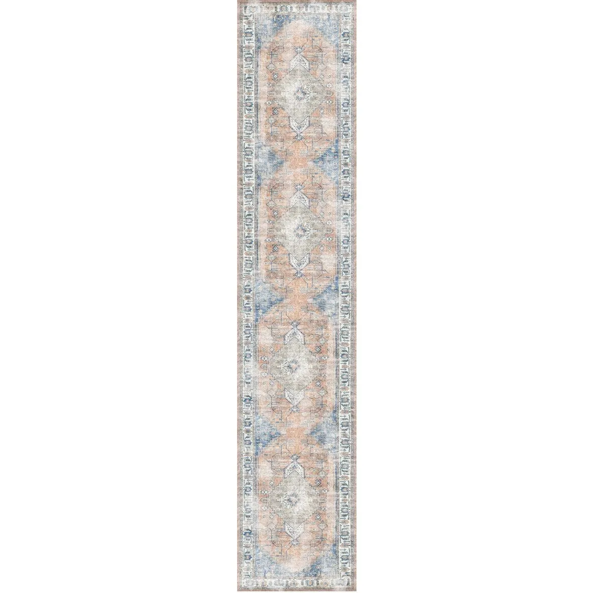 The Rug Collective Distressed Vintage Pissarro Terracotta Sky Machine Washable Area Rug