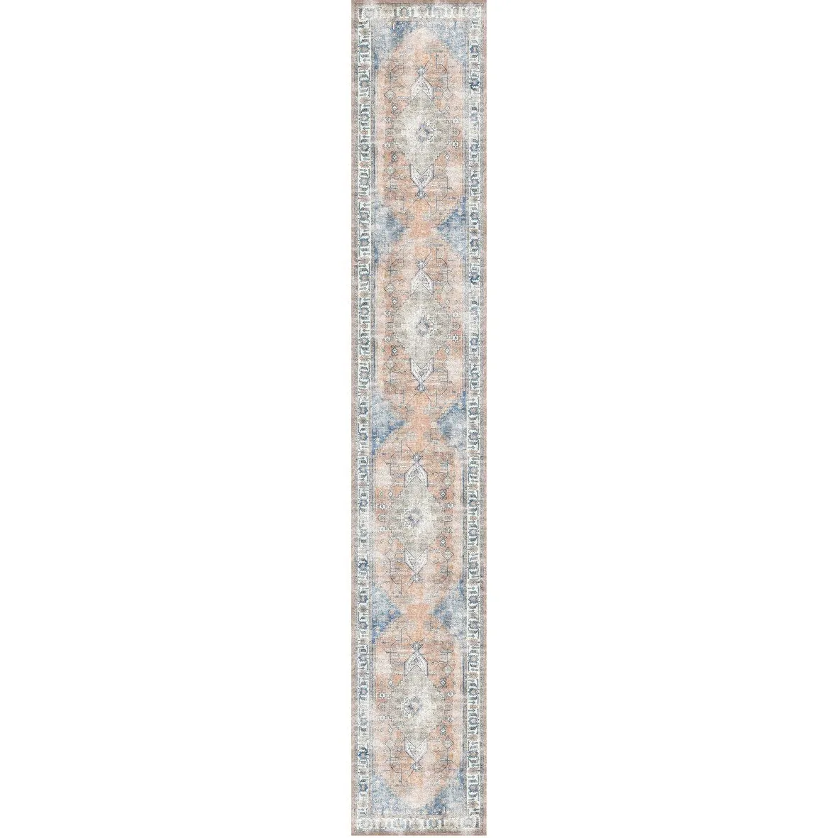The Rug Collective Distressed Vintage Pissarro Terracotta Sky Machine Washable Area Rug