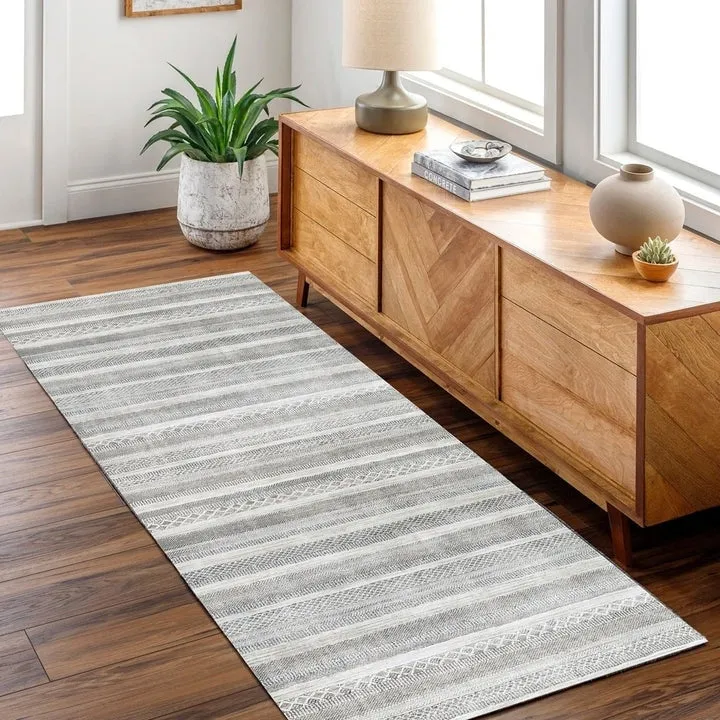 The Rug Collective Kalahari Shadows Ash Machine Washable Area Rug