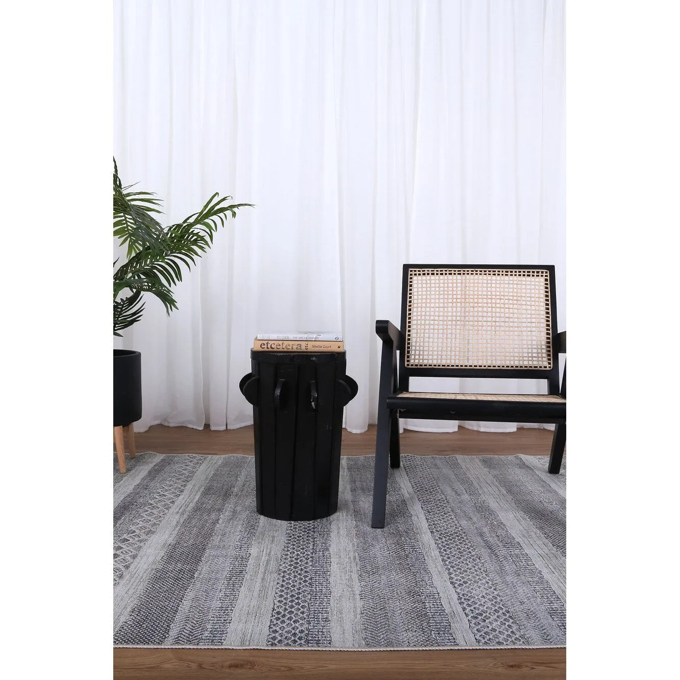 The Rug Collective Kalahari Shadows Ash Machine Washable Area Rug