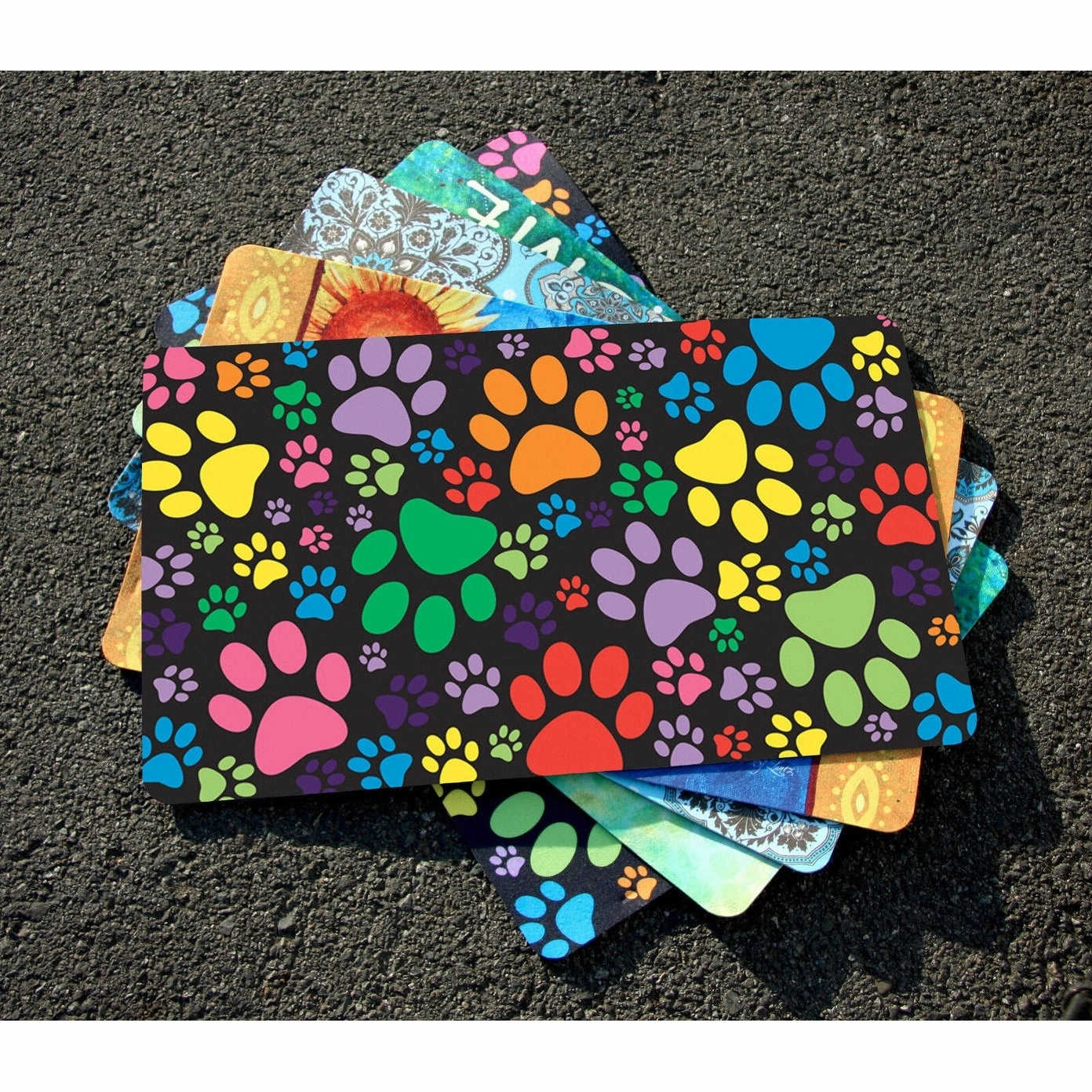 Toland Puppy Paws 18x30 Colorful Pet Floor Mat