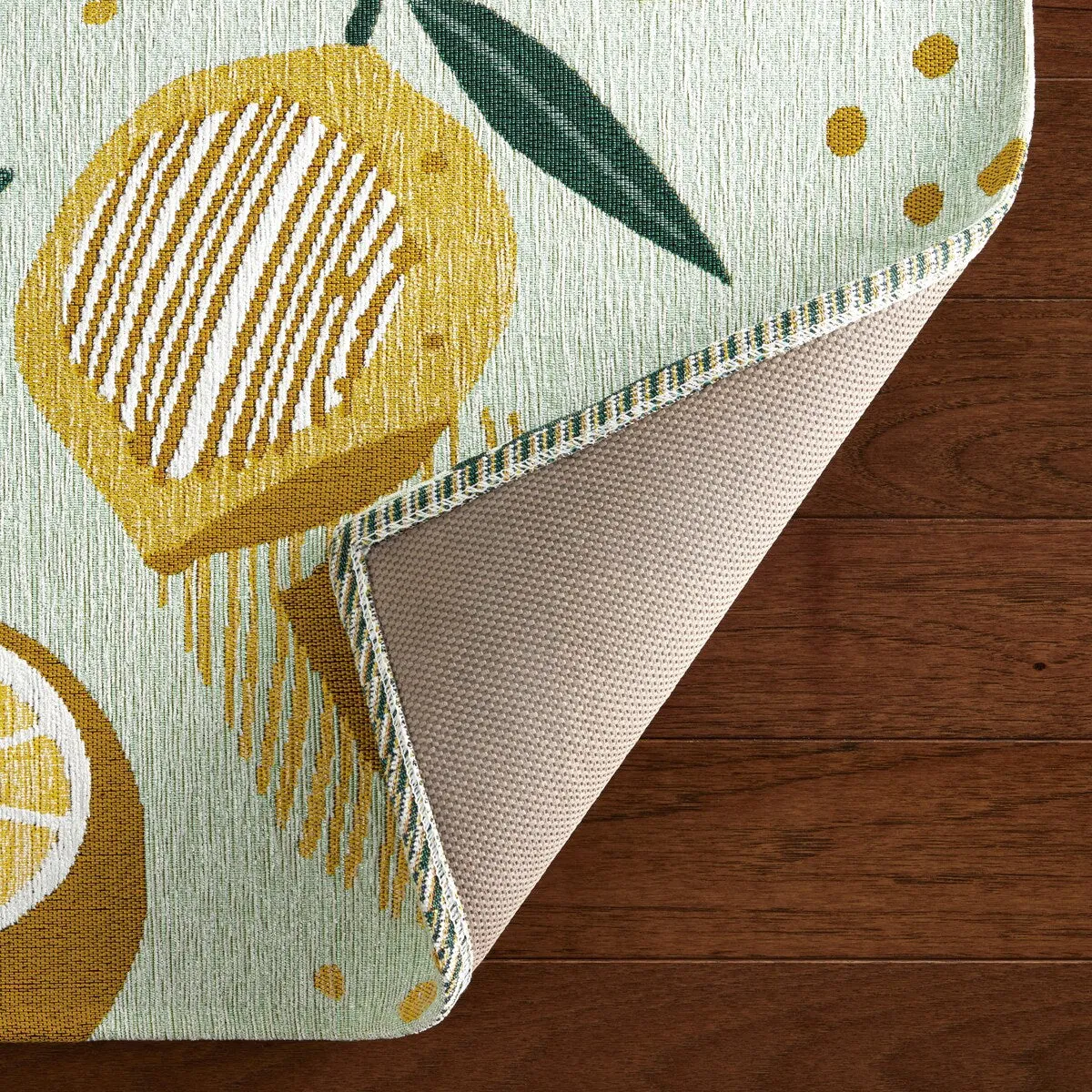 TOWN & COUNTRY LUXE Livie Fresh Lemon Everwash Washable Non-Slip Backing Kitchen Mat