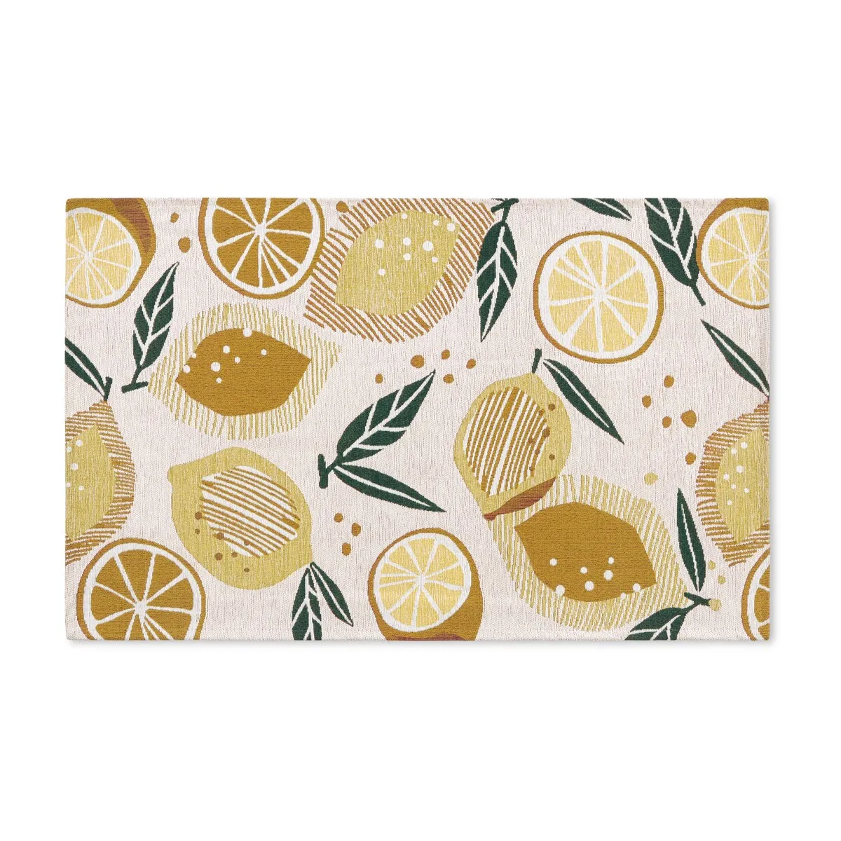 TOWN & COUNTRY LUXE Livie Fresh Lemon Everwash Washable Non-Slip Backing Kitchen Mat