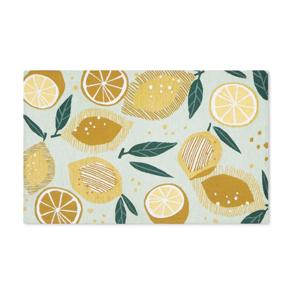 TOWN & COUNTRY LUXE Livie Fresh Lemon Everwash Washable Non-Slip Backing Kitchen Mat