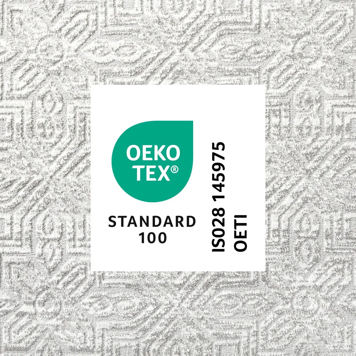 TOWN & COUNTRY LUXE Maya Medallion Tile Neutral Indoor Area Rug with High-Low Texture