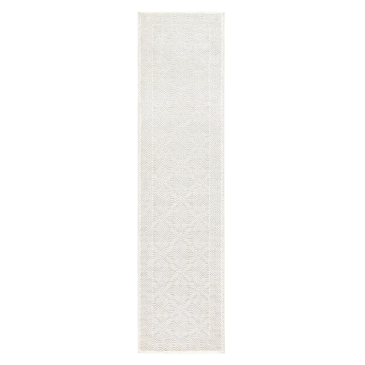 TOWN & COUNTRY LUXE Maya Medallion Tile Neutral Indoor Area Rug with High-Low Texture
