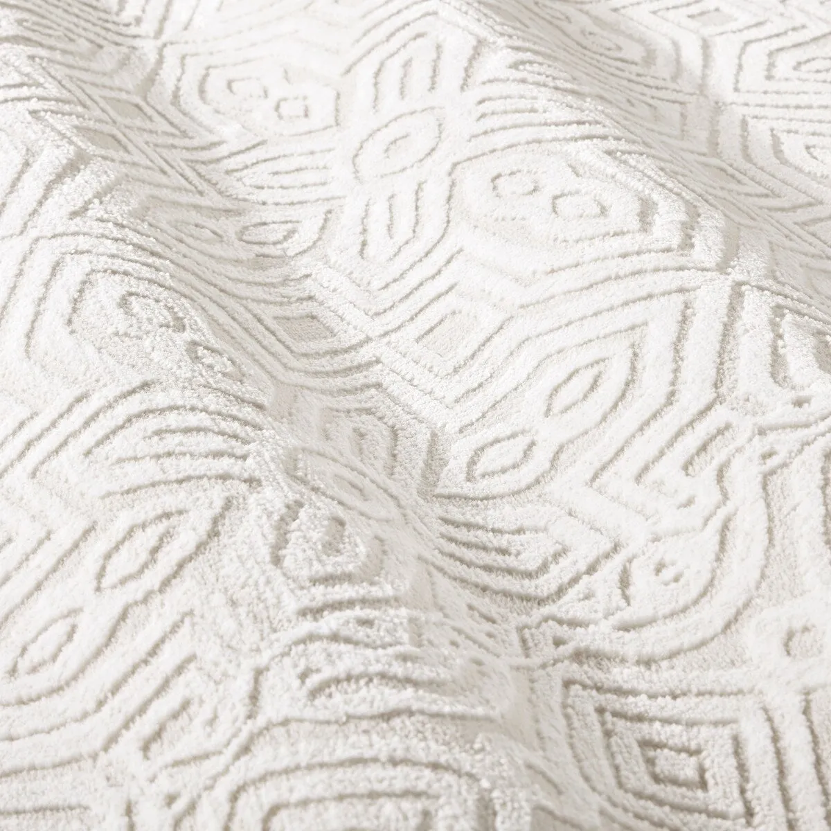 TOWN & COUNTRY LUXE Maya Medallion Tile Neutral Indoor Area Rug with High-Low Texture