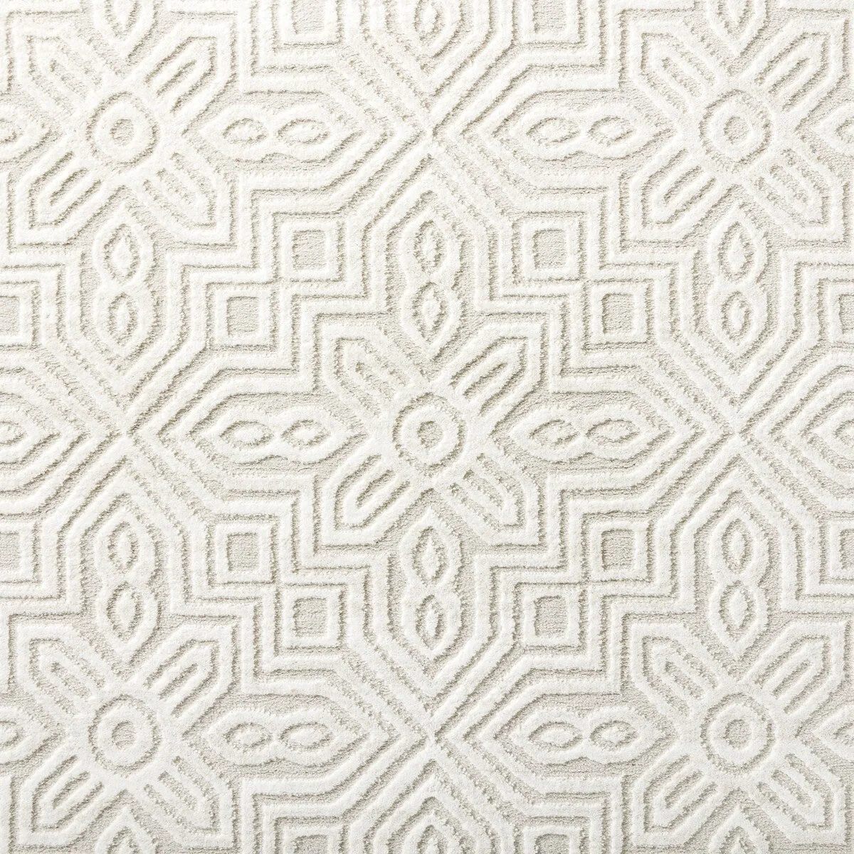 TOWN & COUNTRY LUXE Maya Medallion Tile Neutral Indoor Area Rug with High-Low Texture