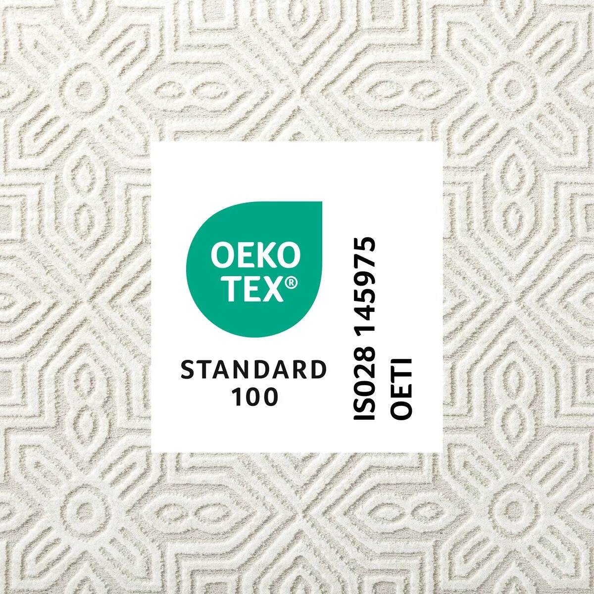 TOWN & COUNTRY LUXE Maya Medallion Tile Neutral Indoor Area Rug with High-Low Texture